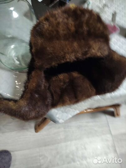 Норковая шапка мужская ушанка