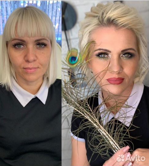 Макияж и прическа полный образ