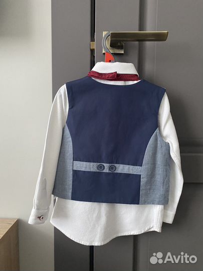 Комплект рубашка жилет бабочка для мальчика 92