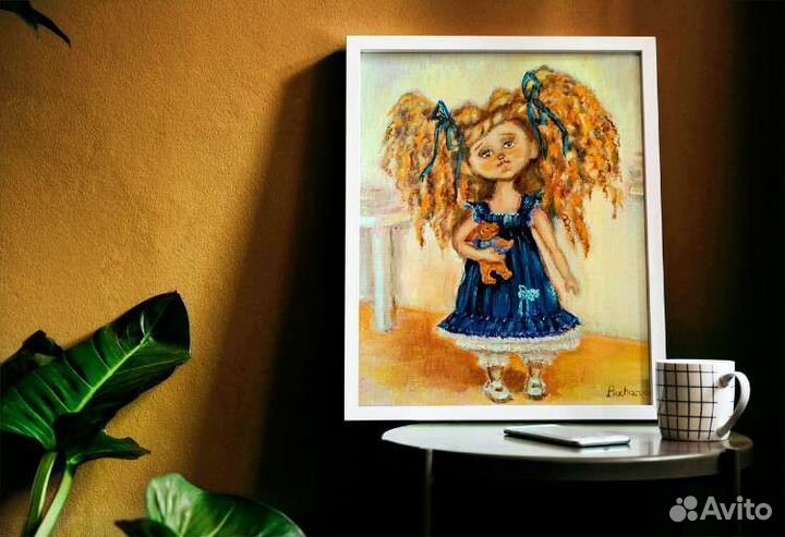 Картина маслом на холсте, портрет куклы