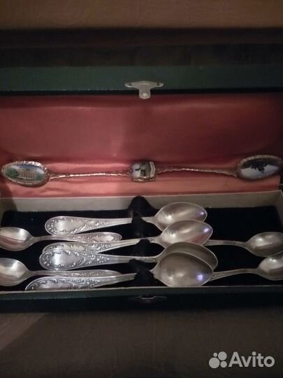 Набор старинных ложек СССР с серебрением