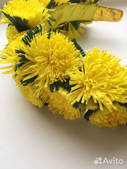 Ободок одуванчики ручная работа
