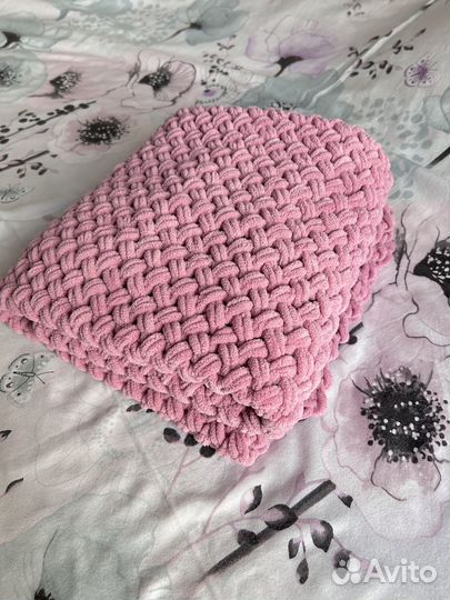 Плед детский вязаный плюшевый