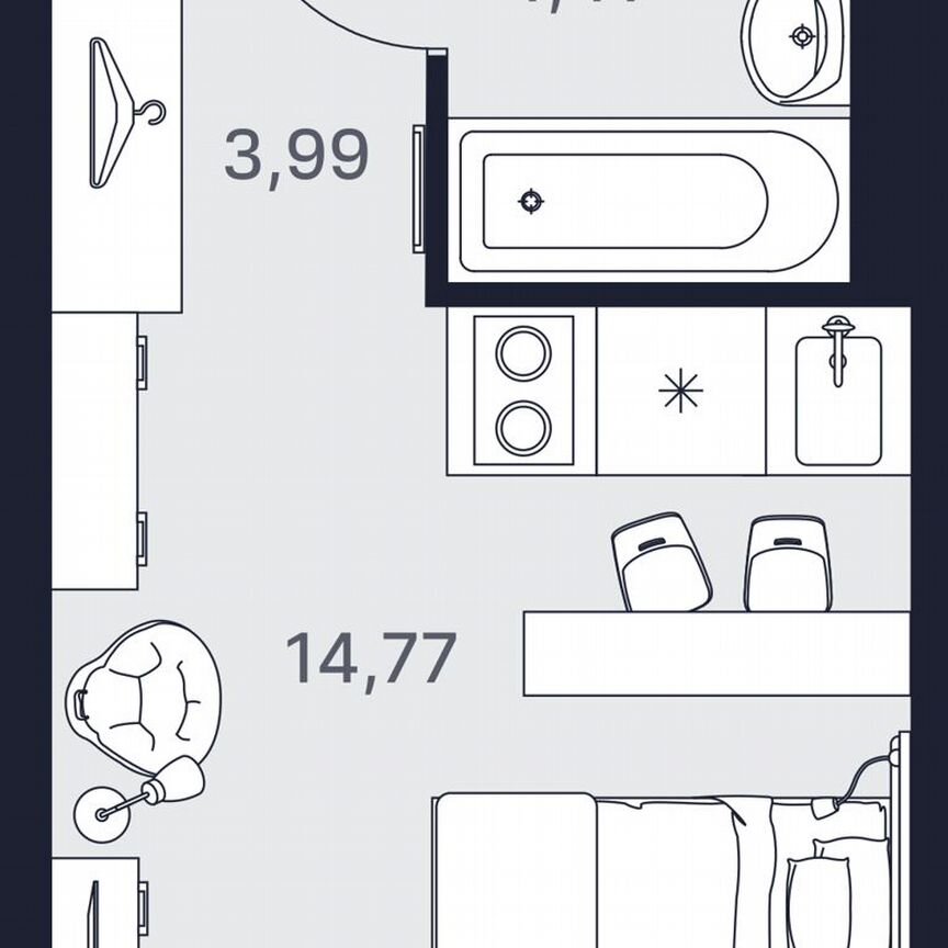 Апартаменты-студия, 23,2 м², 11/24 эт.