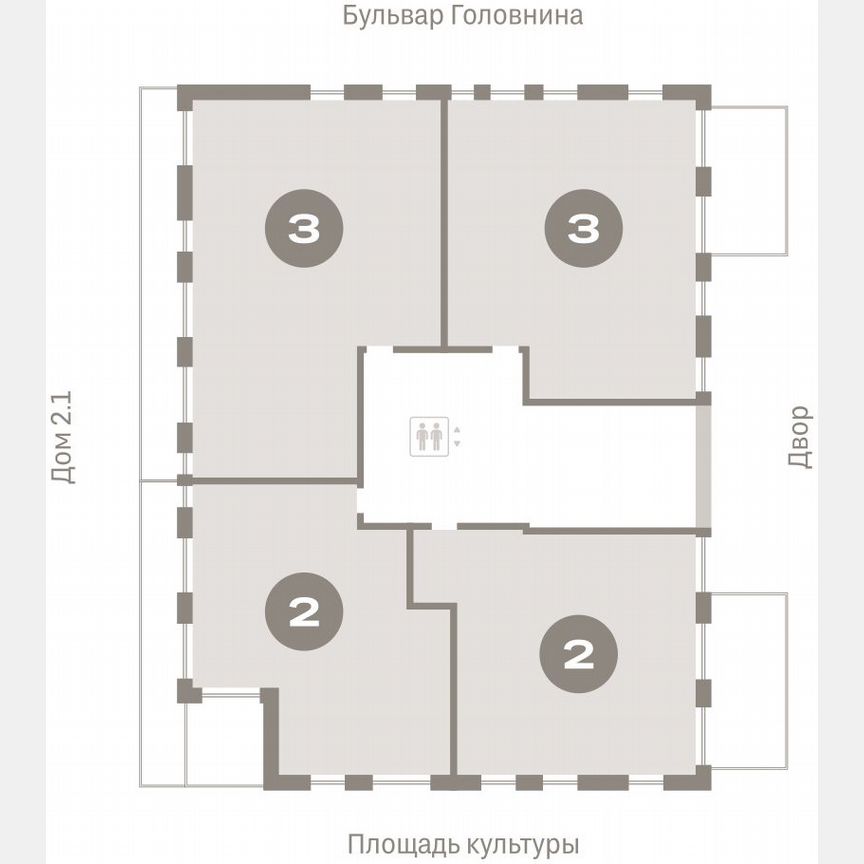 3-к. квартира, 125,6 м², 2/15 эт.