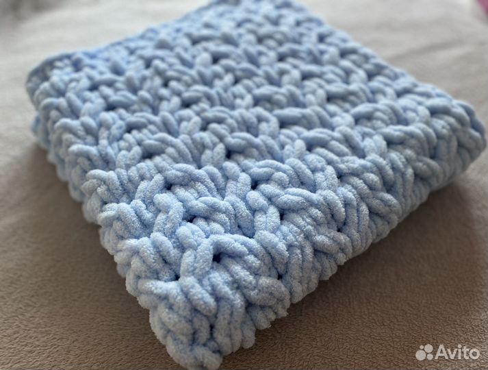 Плед детский вязаный плюшевый