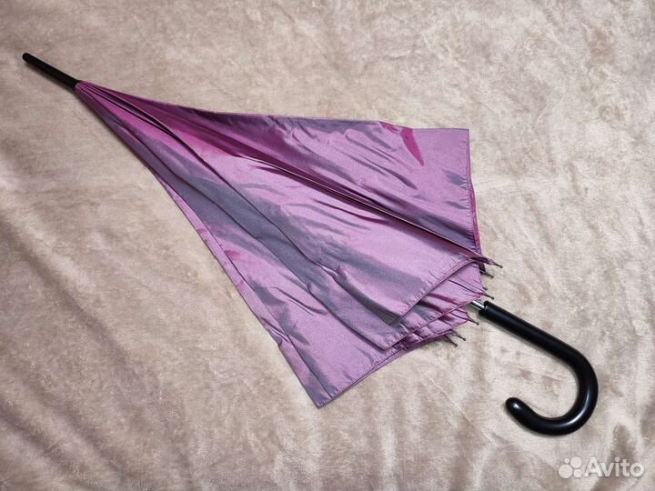 Зонт трость женский большой фиолетовый хамелеон