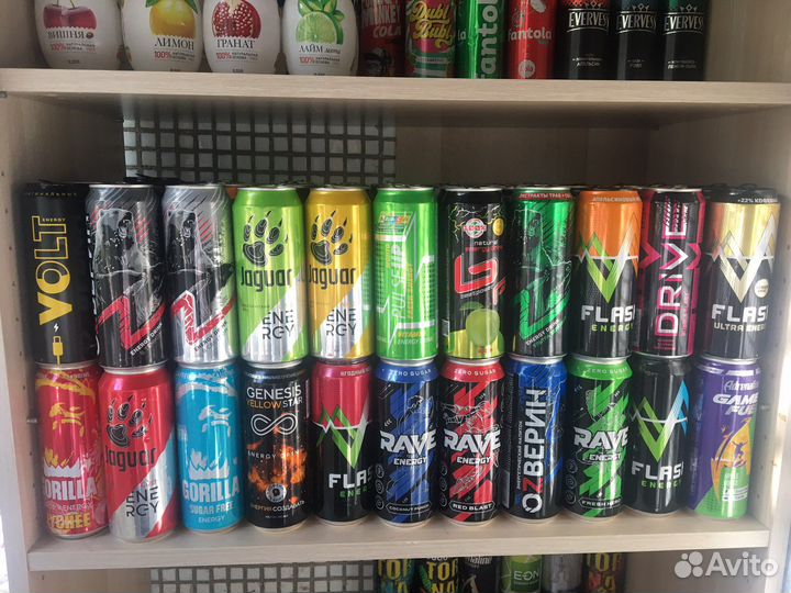 Коллекция банок из-под энергетиков