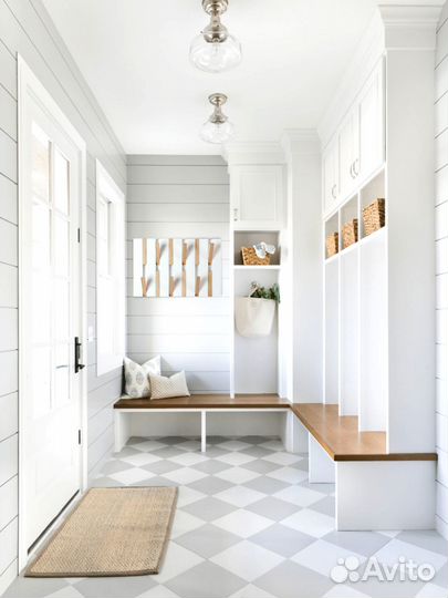 Вешалка настенная в прихожую деревянная белая