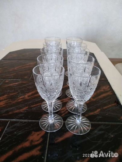 Хрустальные рюмки Чехословакия сгежинка