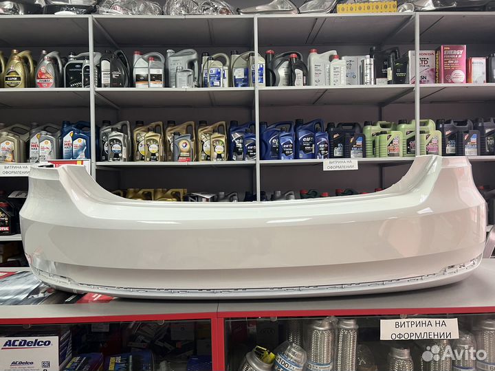 Бампер задний белый Поло 5 Polo Sedan 5