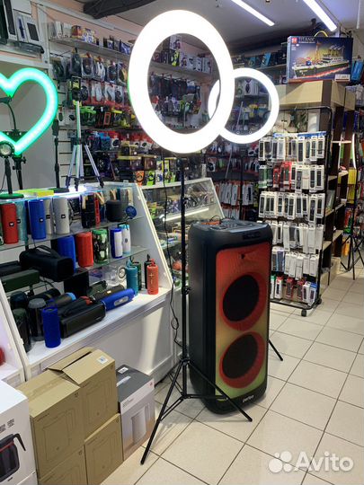 Кольцевая Селфи лампа 56см 80W цветная RGB