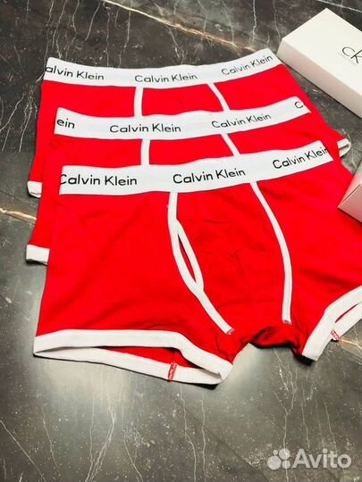 Мужские трусы Calvin Klein красные нижнее белье