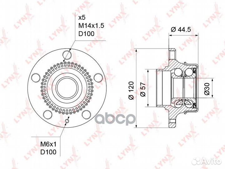 Ступица колеса зад прав/лев WH1219 lynxauto