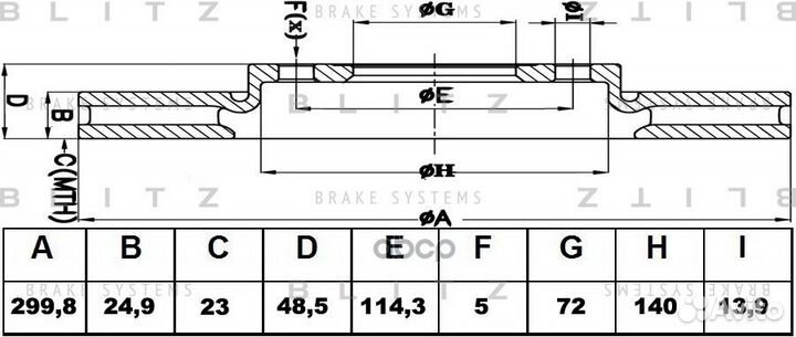 BS0206 диск тормозной передний Mazda 3 2.0 03