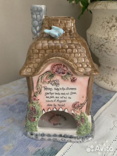 Домик-подсвечник керамика