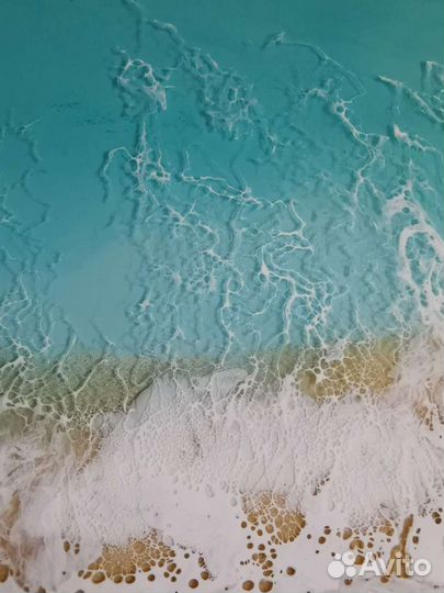 Картина море пляж из эпоксидной смолы