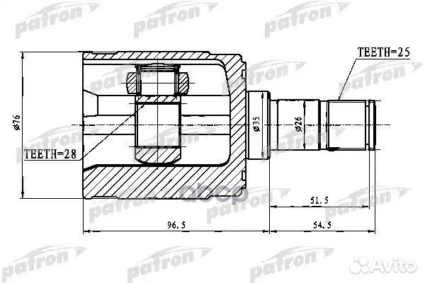Шрус внутренний правый 28x35x25 honda civic/CIV