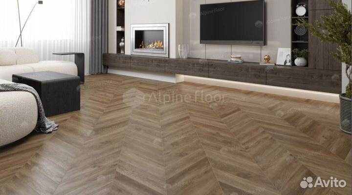 Spc ламинат Alpine floor LVT Макадамия Chevron