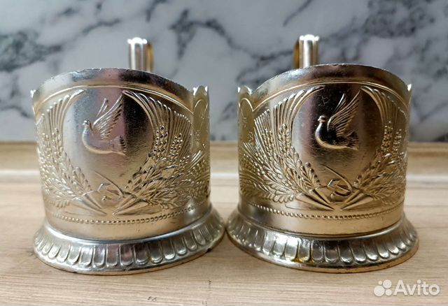 Подстаканник. Голубь мира. 50-е г. Цена за пару