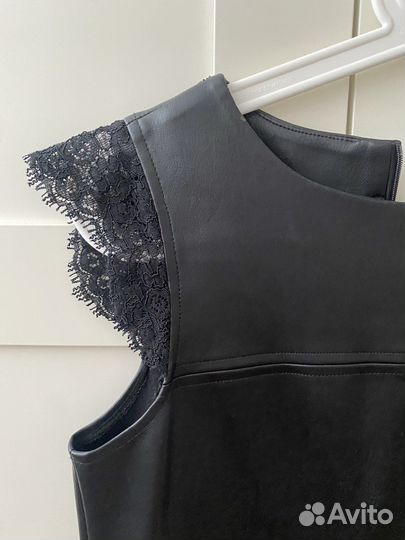 Платье черное кожаное love republic xs