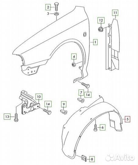 Подкрылок Шкода Октавия Тур