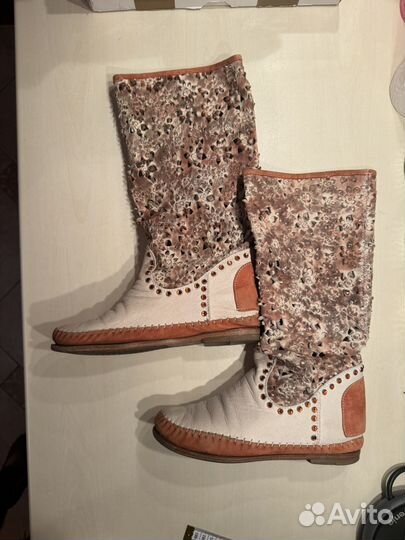 Сапожки женские из кожи