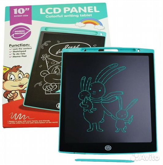 Планшет графический для рисования, LCD 10 дюймов