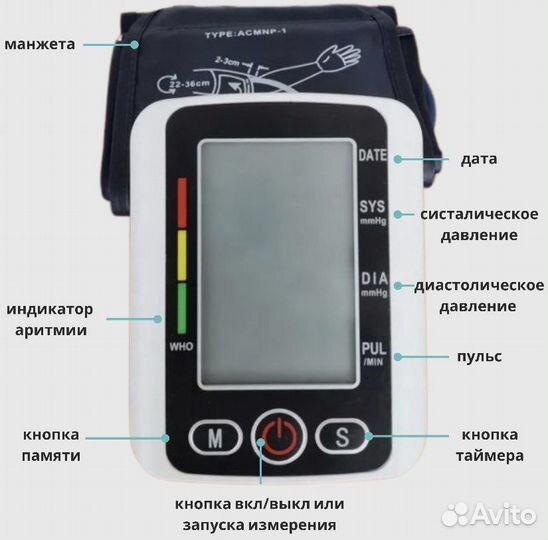 Тонометр автоматический с большим экраном