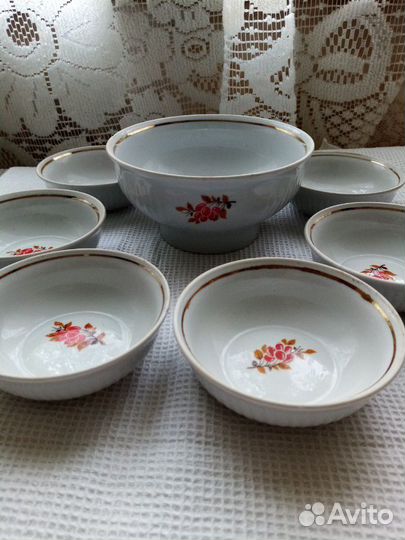 Комплект креманок для варенья СССР, блюдца