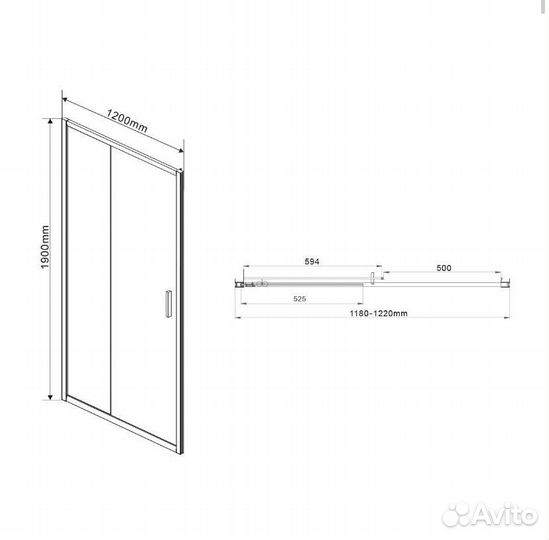 Душевая дверь Garda VDS-1G120CL, 1200