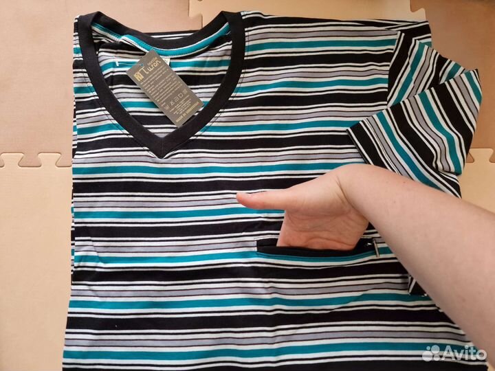 Футболка мужская новая с карманом на груди 64 разм