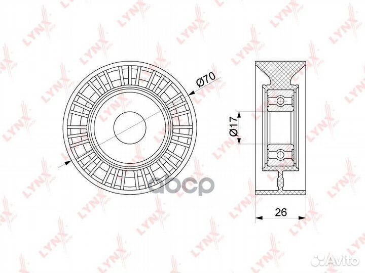 Ролик натяжной приводного ремня PB5253 lynxauto