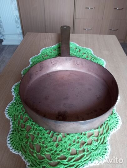 Сковорода медная старинная. Чистая медь