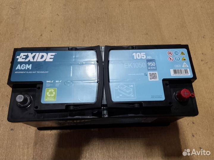 Аккумулятор AGM 105 ah Exide