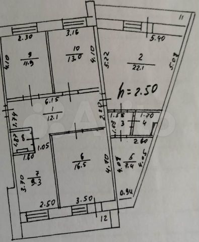 4-к. квартира, 98,8 м², 3/5 эт.