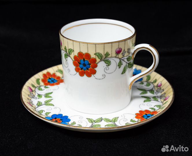 Кофейная пара Эйнзли, фарфор, винтаж, Англия