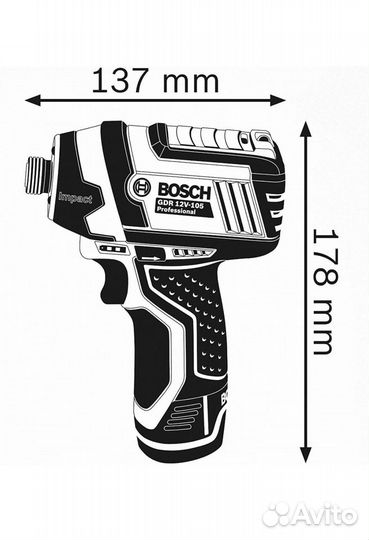 Гайковерт Bosch GDR 12V-105 0.601.9A6.901