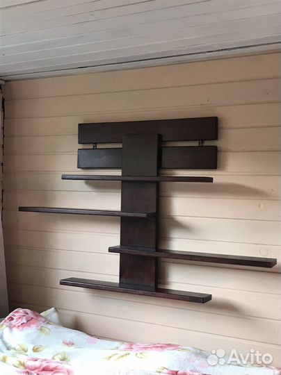 Полка настенная навесная массив