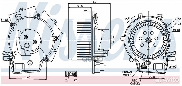 Мотор печки отопителя салона 87111 Nissens