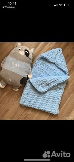 Конверт детский для коляски вязаный ручная работа
