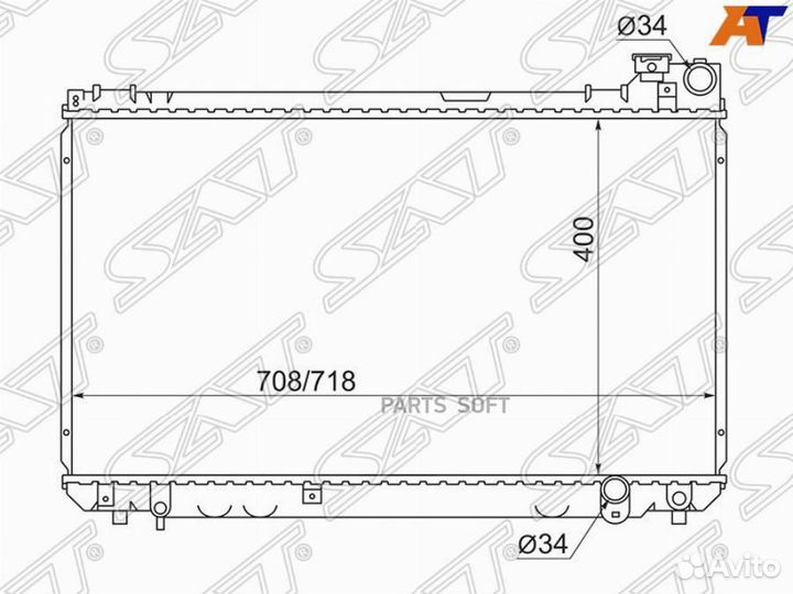 Радиатор Toyota Mark II (X110) 00-04 / Brevis 01-07 / Mark II Wagon Blit 02-07 / Progres 98-07,SAT