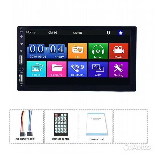 Магнитола 1Din. С экраном 7 дюймов. Система Wince