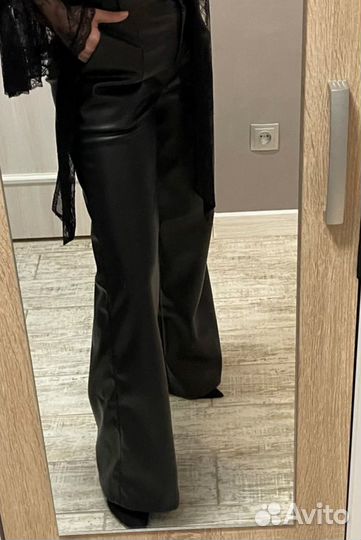 Кожаные брюки женские 48 50