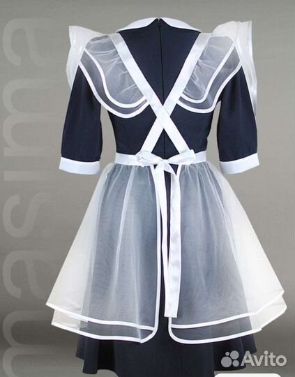 Белый школьный фартук