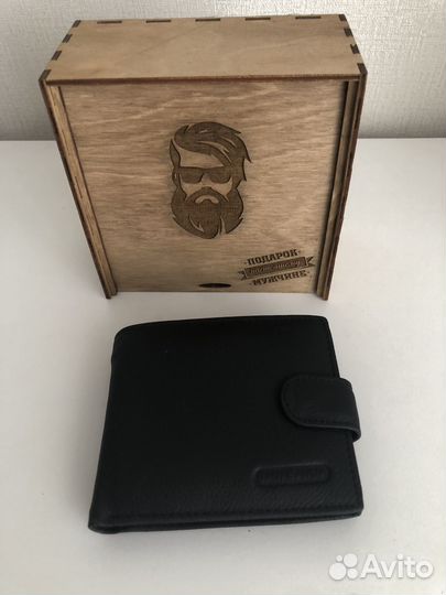 Кошелек мужской новый кожаный в подарочной коробке