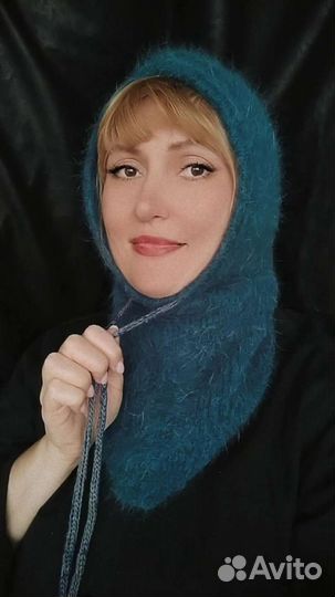 Женский ангора зимний капюшон