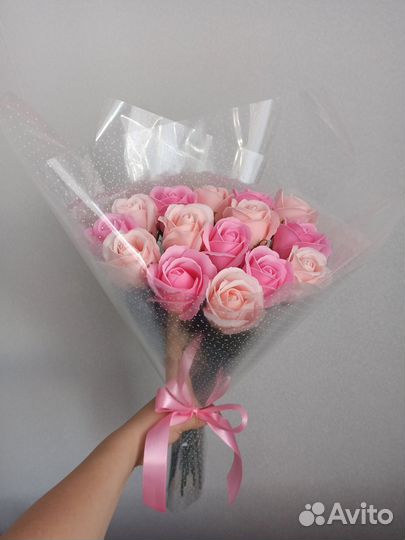 Букет из 15 мыльных роз девушке,маме, бабушке