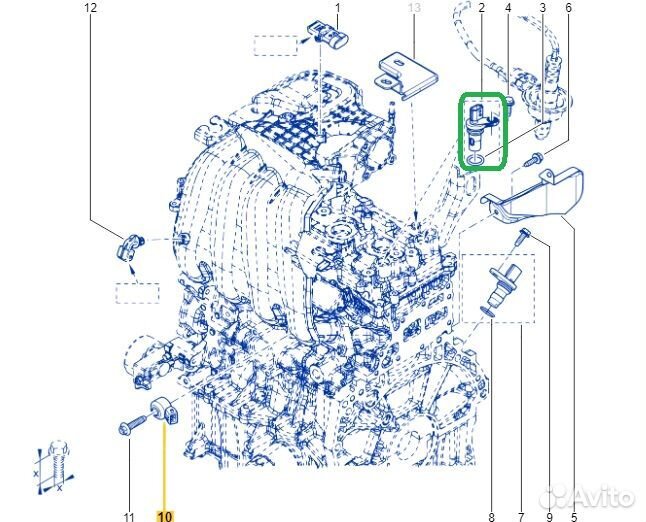 Датчик положения коленчатого вала Renault Duster