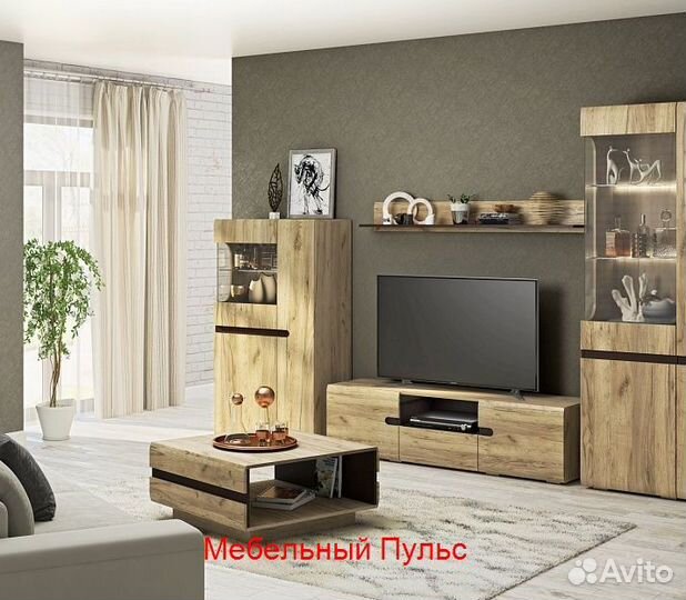 Шкаф витрина 2х. ст. малая Дуб приморский Ультра